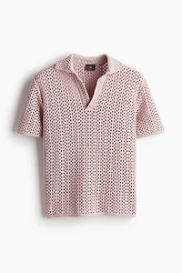 Loose Fit Pointelle-knit Polo Shirt