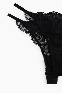 Lot de 2 culottes Tanga en dentelle