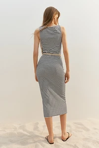 Ribbed Jersey Midi Dress