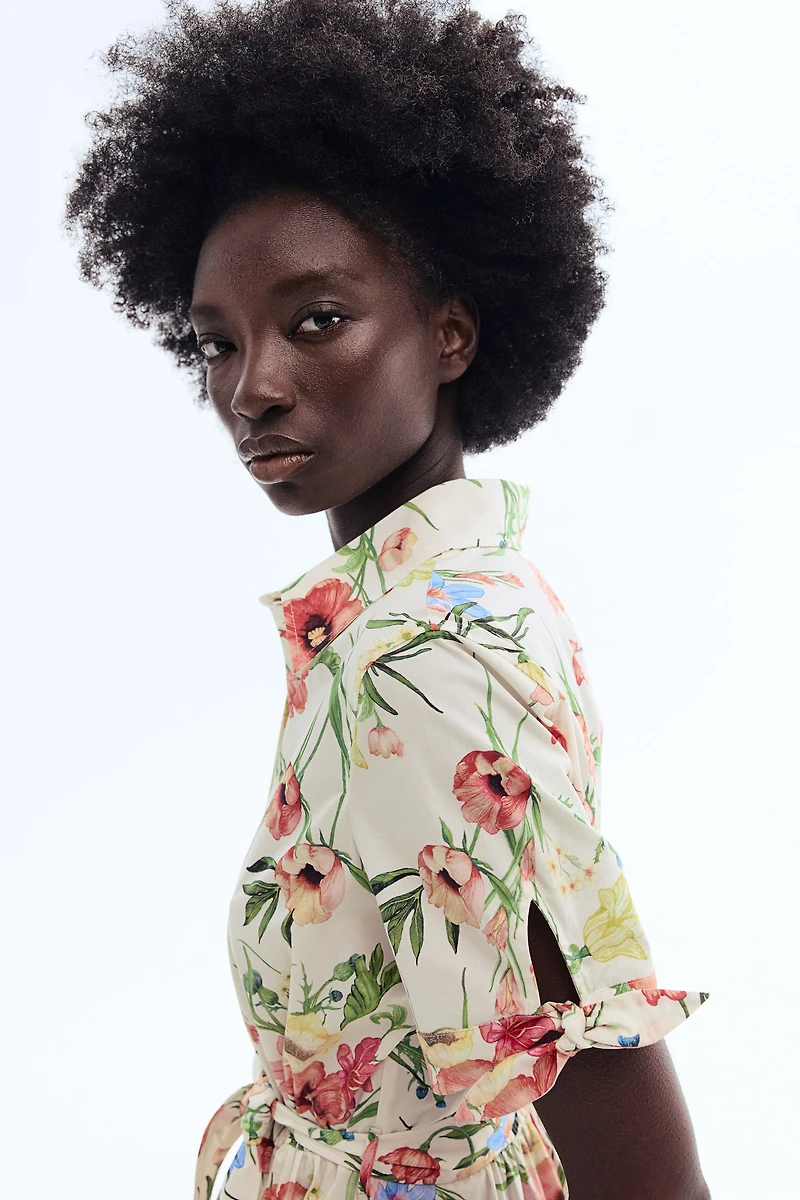 Robe chemisier à manches courtes