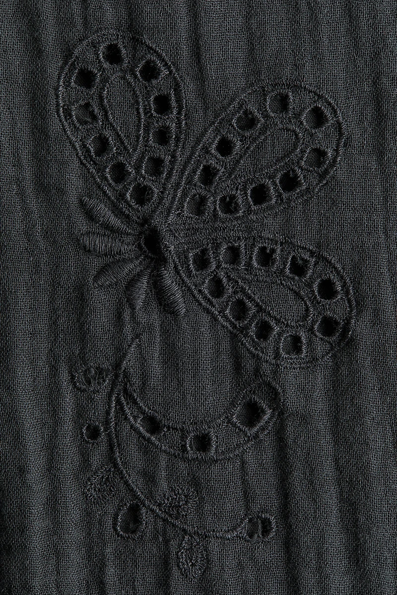 Muslin Blouse with Eyelet Embroidery