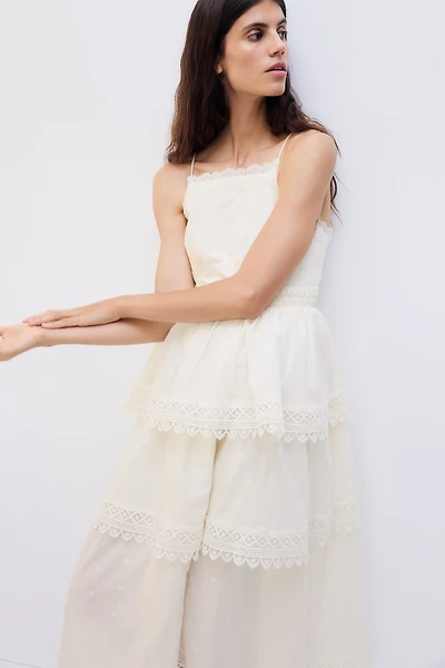 MAMA Lace-Trimmed Nursing Dress
