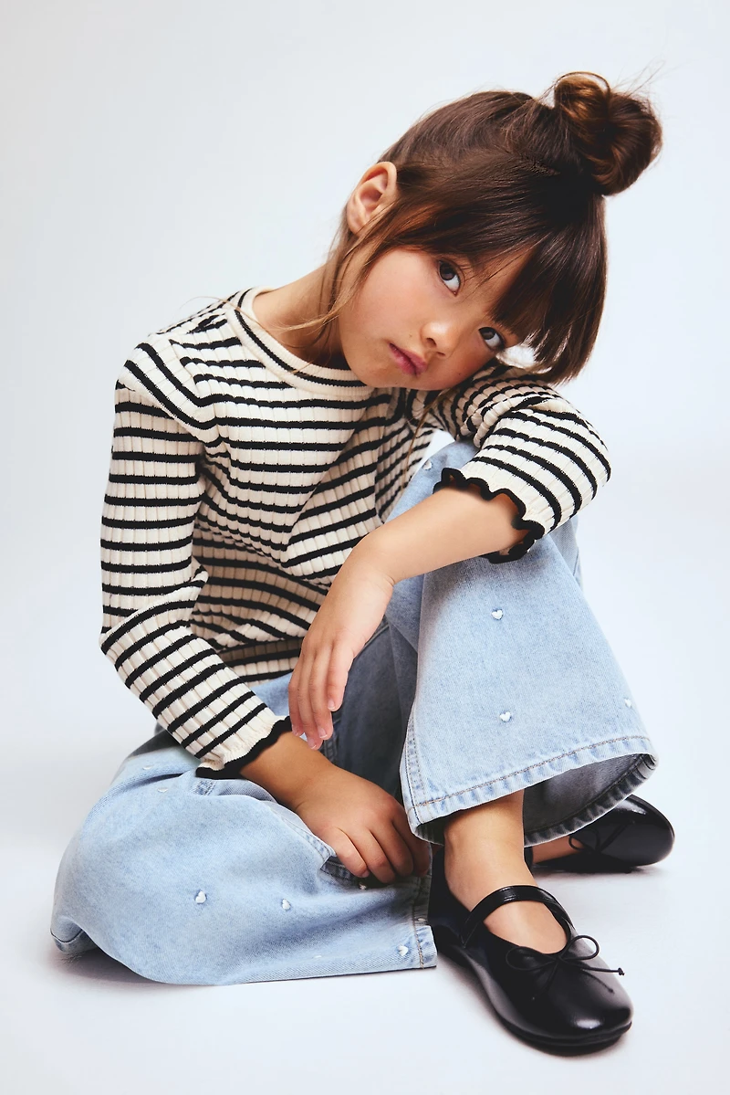 Jean à jambes larges avec motifs