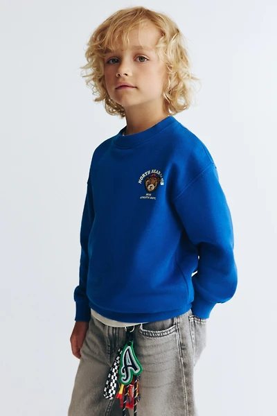 Brushed-Inside Sweatshirt with Printed Motif