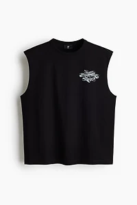 Loose-Fit Printed Sleeveless T-Shirt