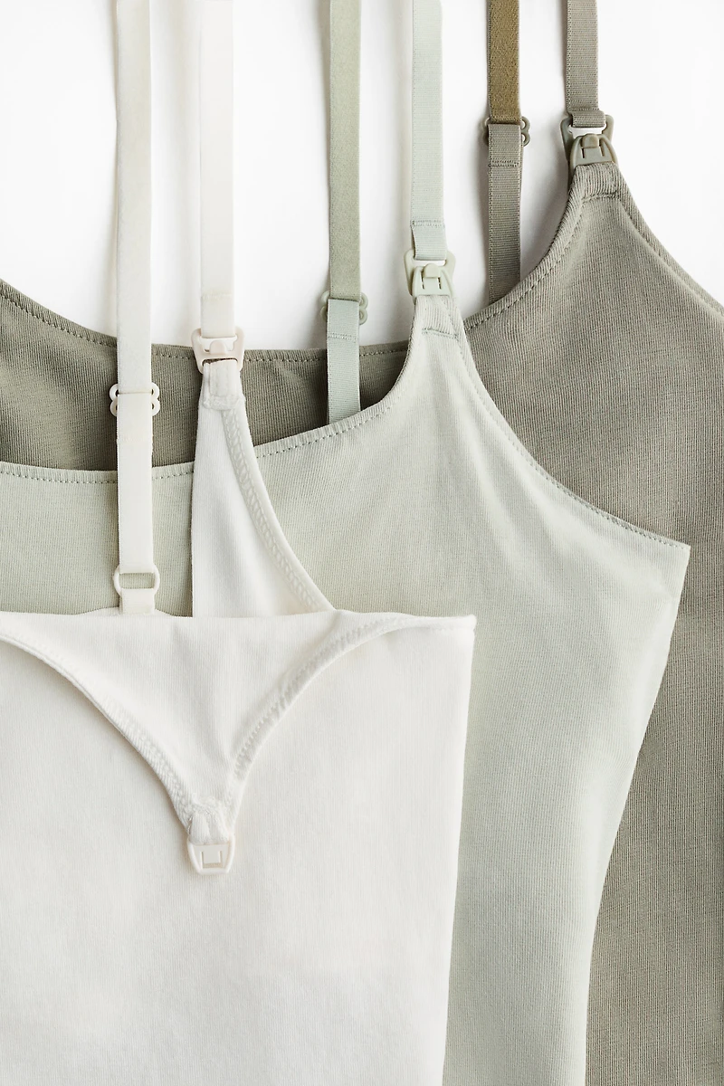 MAMA Lot de 3 hauts d'allaitement bretelles fines