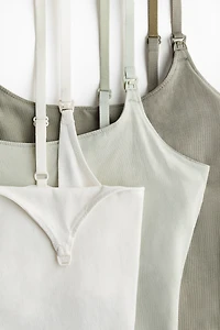 MAMA Lot de 3 hauts d'allaitement bretelles fines