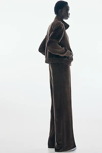 Wide-Leg Velour Joggers
