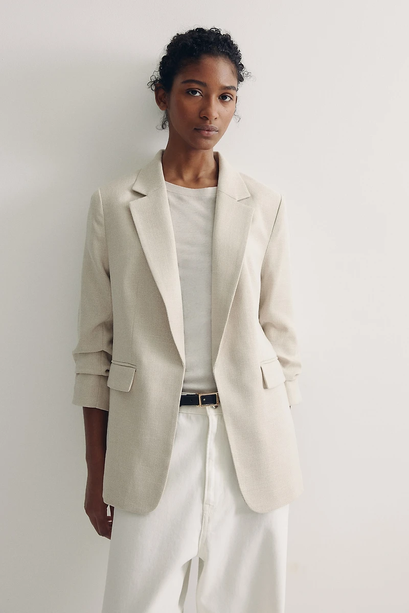 Blazer avec manches froncées