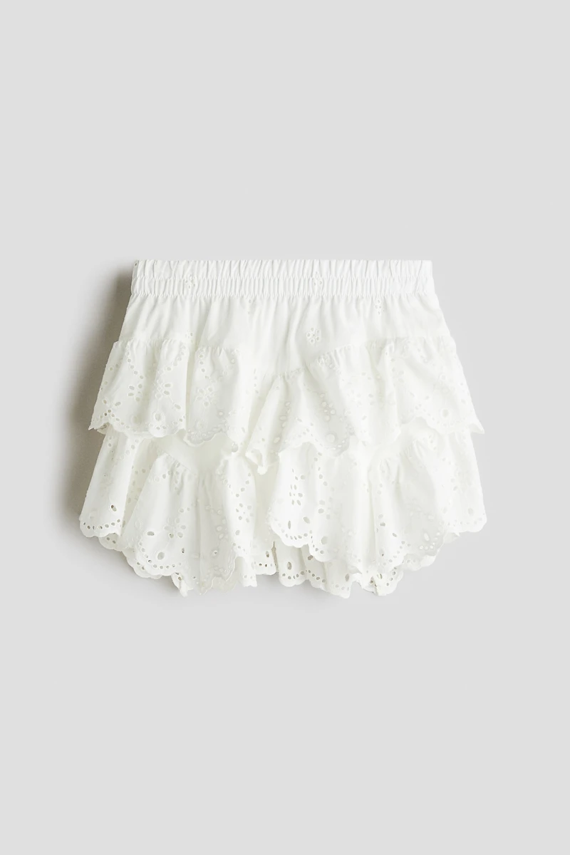Jupe en coton avec broderie anglaise