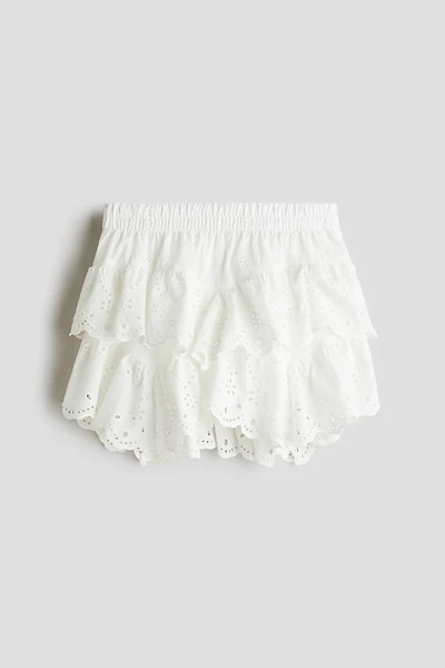 Jupe en coton avec broderie anglaise