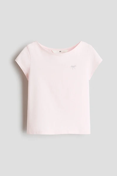 Boat-Neck Top with Motif Detail