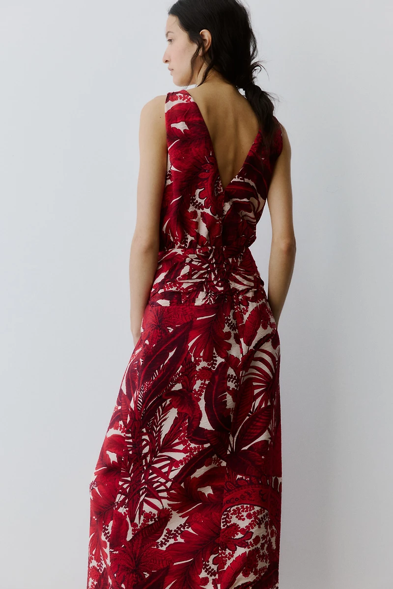 V-Neck Midi Dress