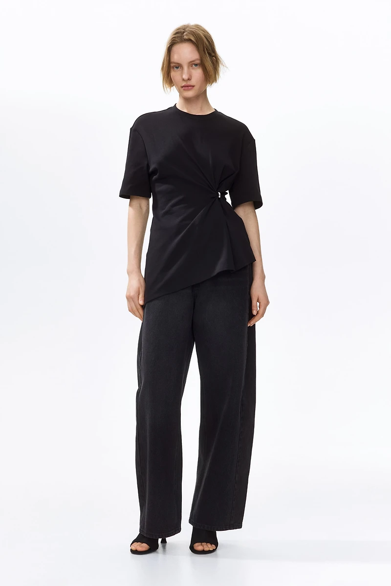 Draped-Detail Asymmetric Top