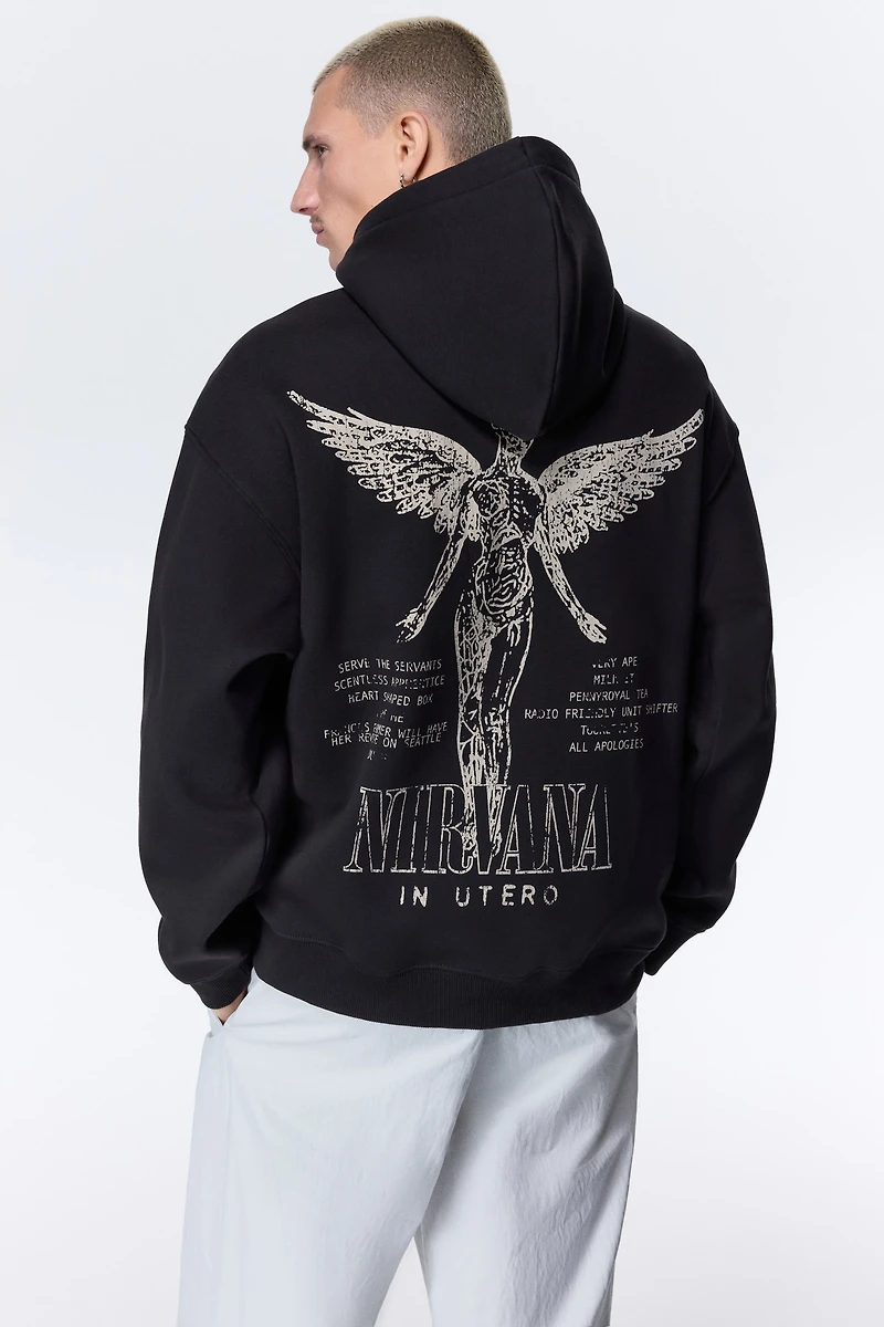 Loose-Fit Printed Hoodie