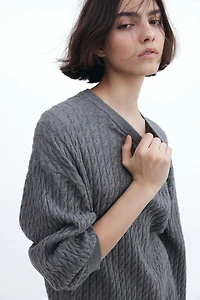Cable-Knit Cashmere-Blend Sweater