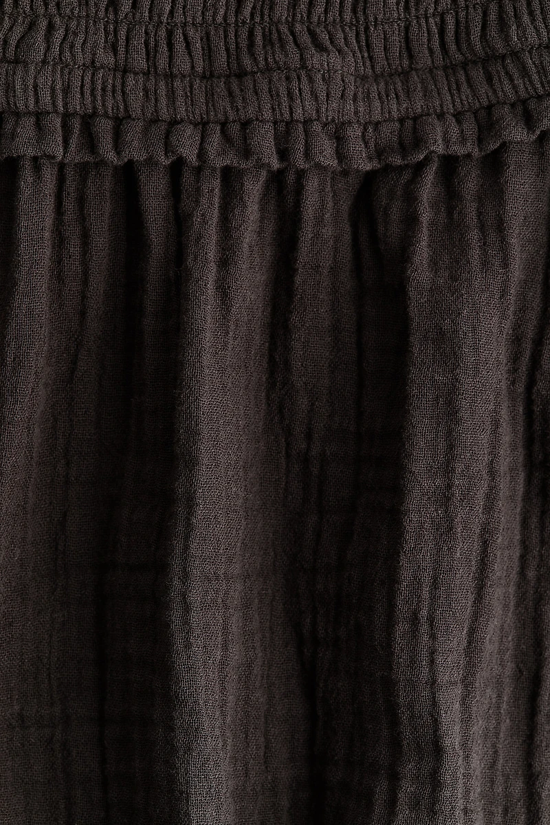 Smocked-Waist Mini Shorts