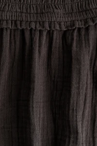 Smocked-Waist Mini Shorts