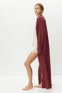 Linen-Blend Shirt Dress