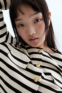 Pocket-Detail Jersey Cardigan