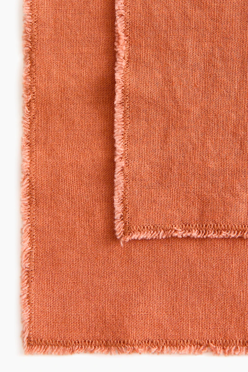 Lot de 2 serviettes de table en lin mélangé