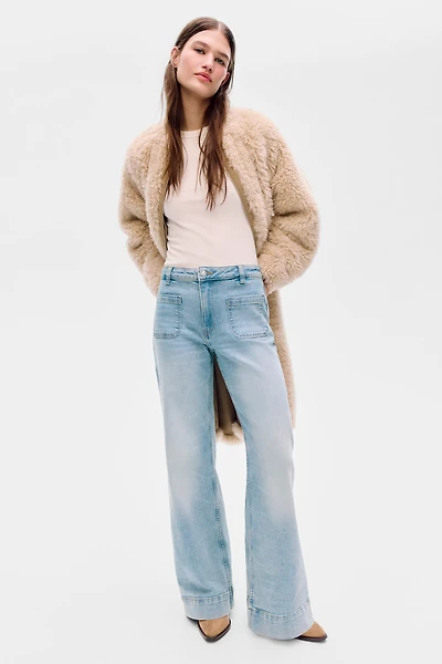 Jean large taille haute