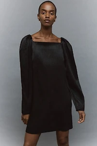 Square-Neck Crêpe Dress