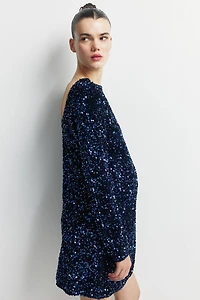 MAMA Sequined Dress with Low-Cut Back