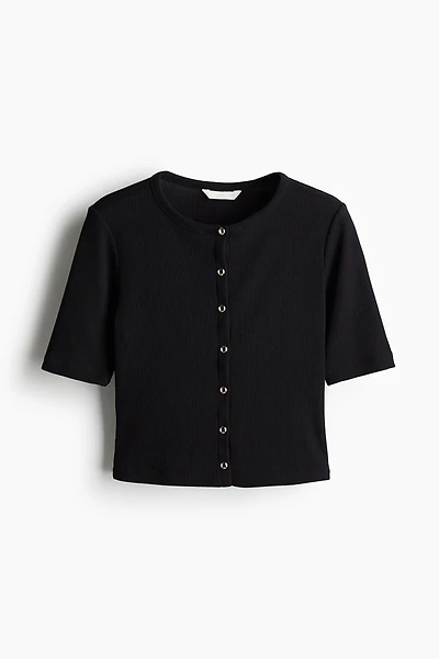 Ribbed Jersey Cardigan