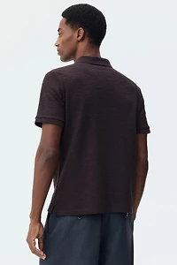 Slim-Fit Jacquard-Knit Polo Shirt