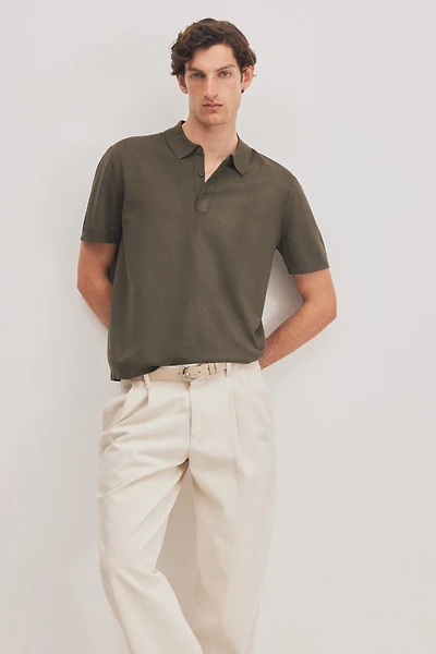Regular-Fit Fine-Knit Polo Shirt