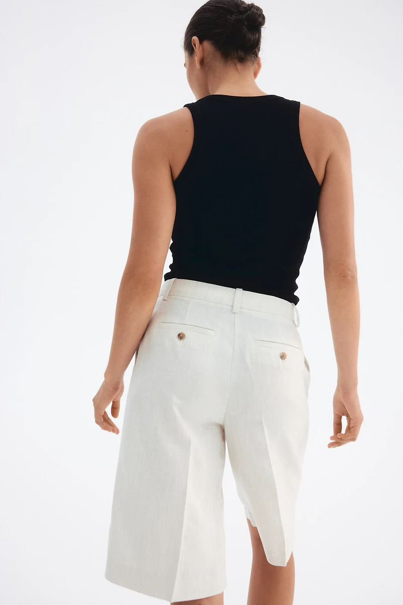 Short Bermuda en lin mélangé