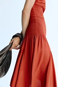 Smocked Halterneck Dress