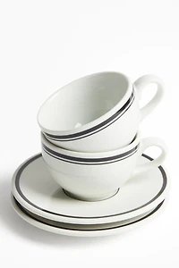 Lot de 2 tasses à cappuccino avec soucoupes