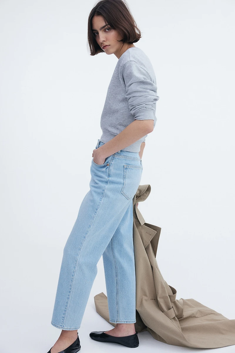 High Rise Slim Straight Ankle Jeans