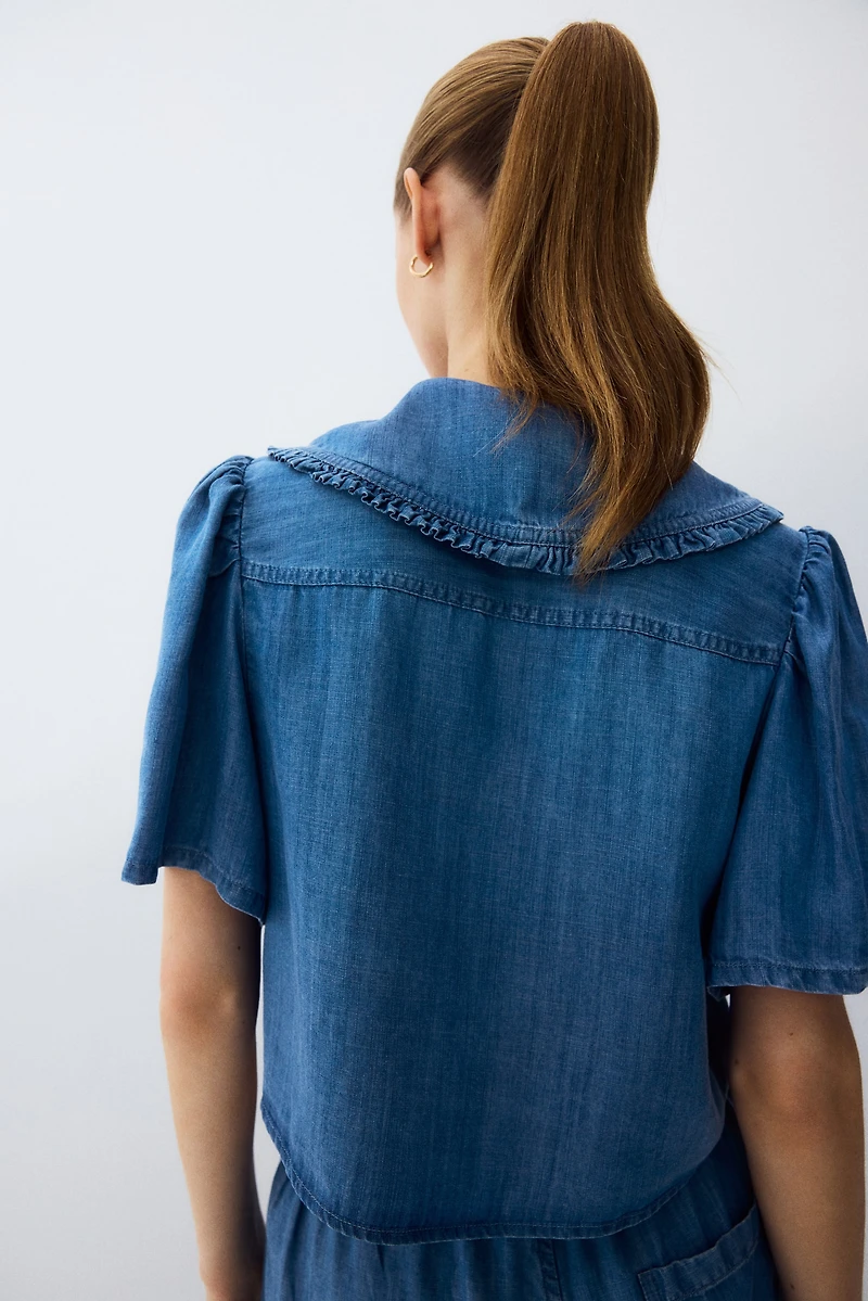 Blouse à nouer en denim