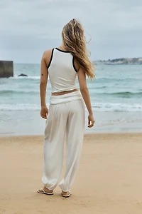 Crinkled Balloon-Leg Pants