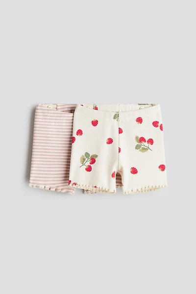 Lot de 2 shorts cycliste en coton côtelé