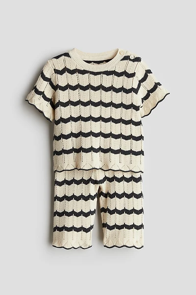 Ensemble 2 pièces en pointelle de coton