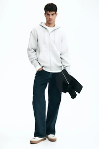 Veste à fermeture éclair ample capuche