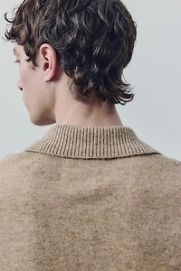 Wool-Blend Polo Sweater
