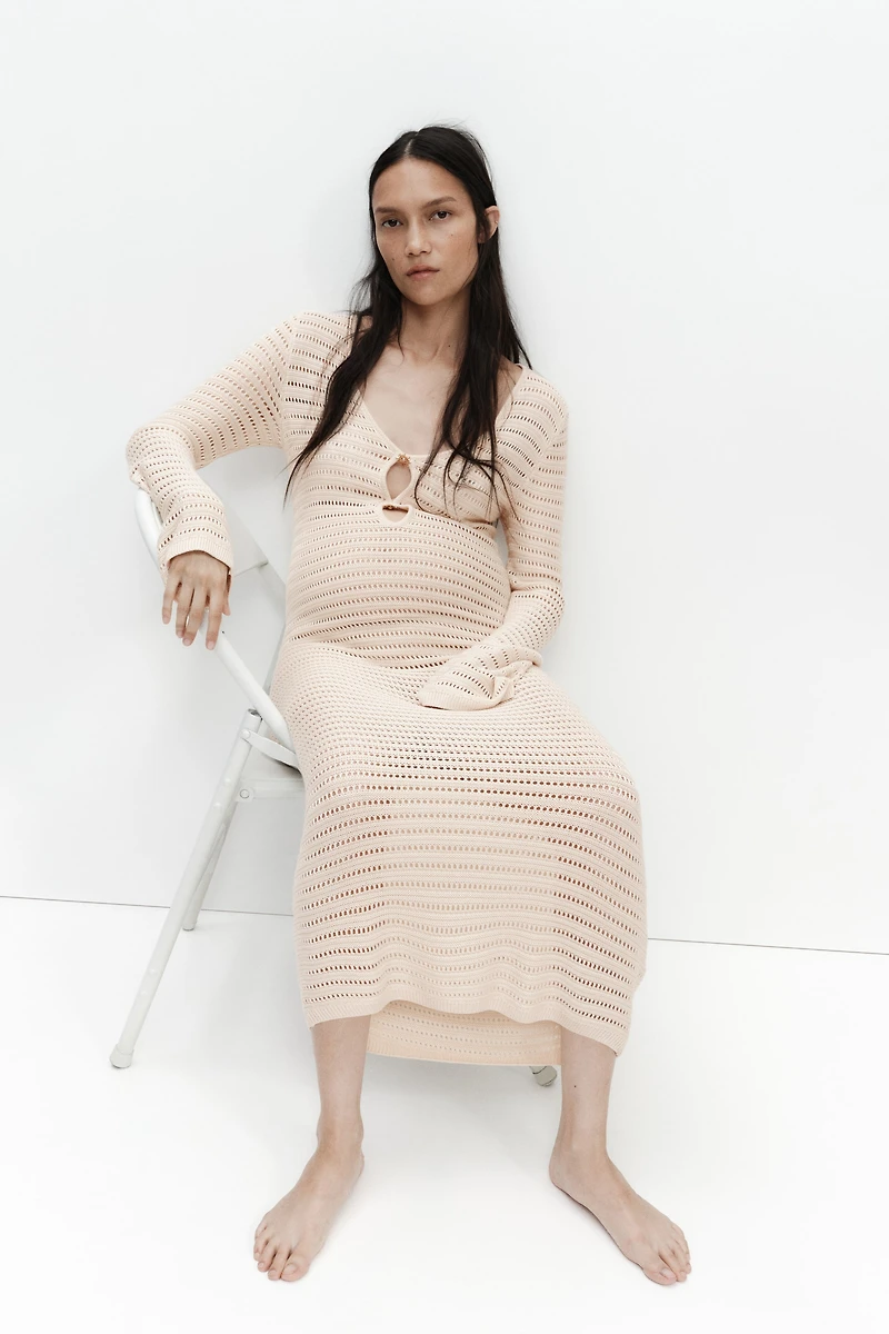 MAMA Crochet-Look Dress