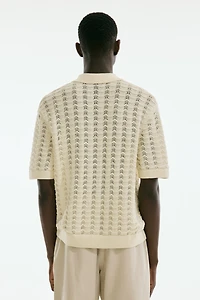 Polo classique en tricot pointelle