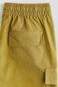Cotton Poplin Cargo Shorts
