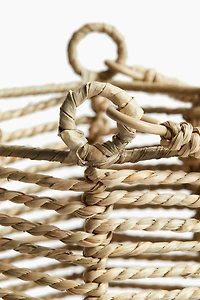 Large seagrass candle lantern