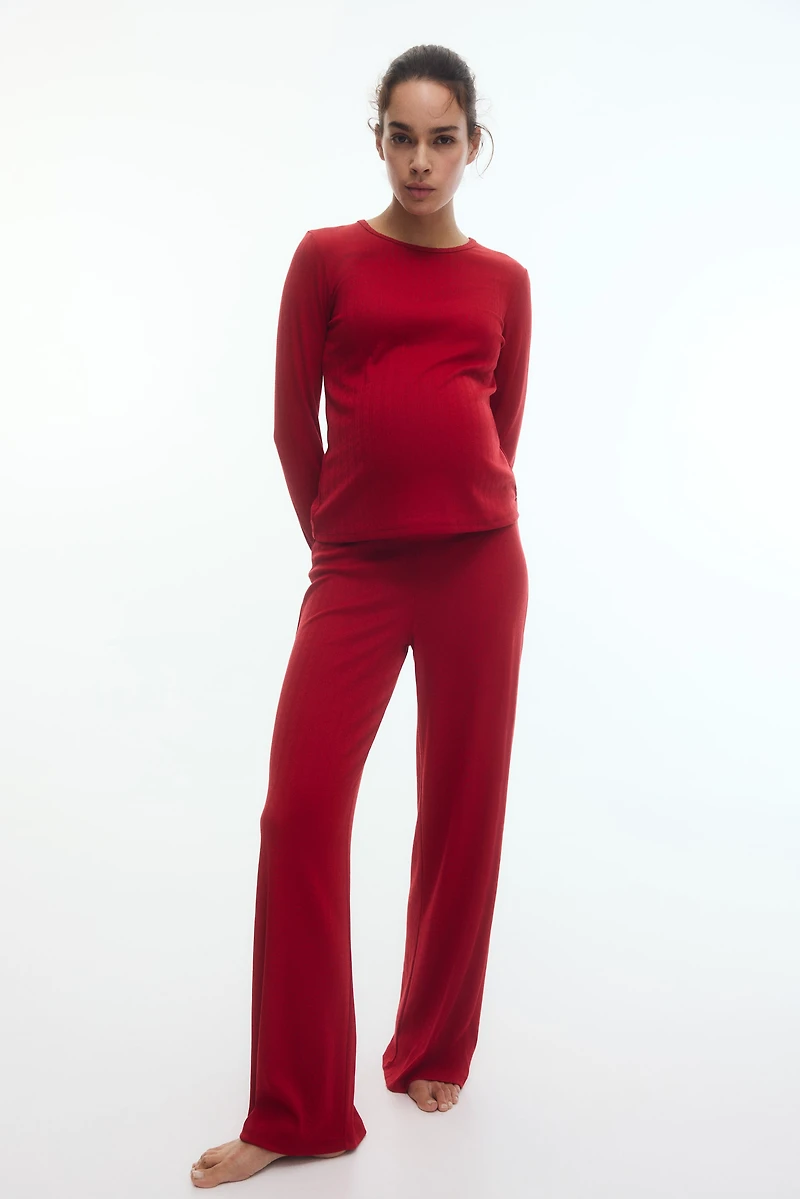 MAMA Pointelle jersey pyjamas