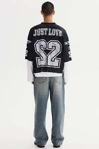 Oversized Printed Mesh T-Shirt