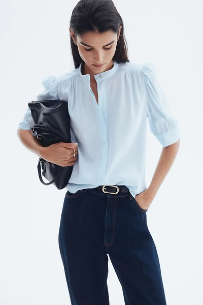 Puff-sleeved blouse