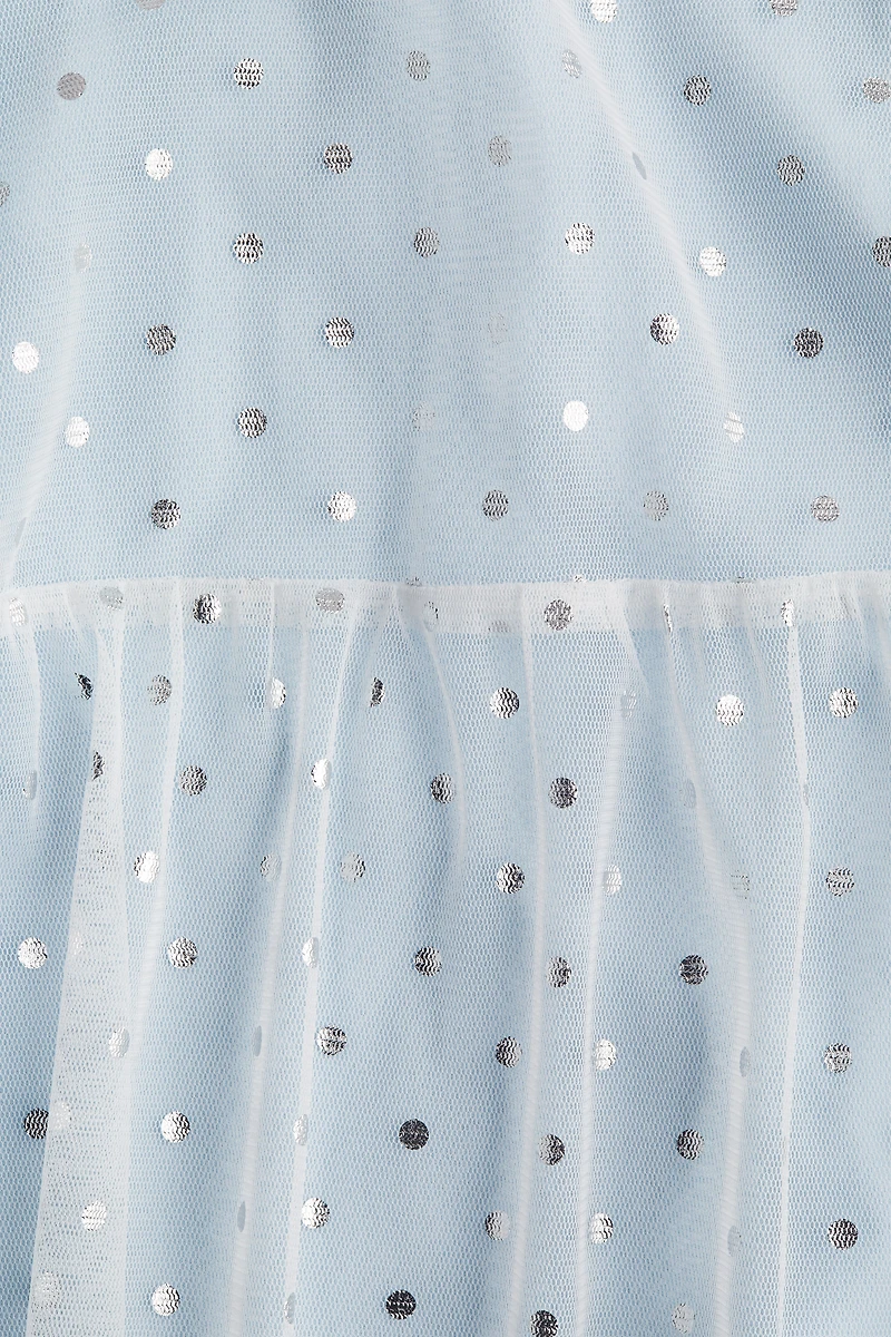 Foil-Print Tulle Dress