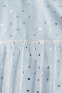 Foil-Print Tulle Dress